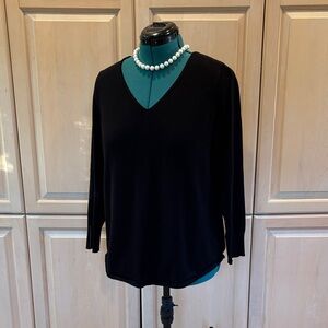 Chico's Elegant Black V-Neck Sweater